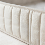 Fascia perimetrale con bordo e rivestimento in tessuto Jacquard Naturale in Cotone e Lino.